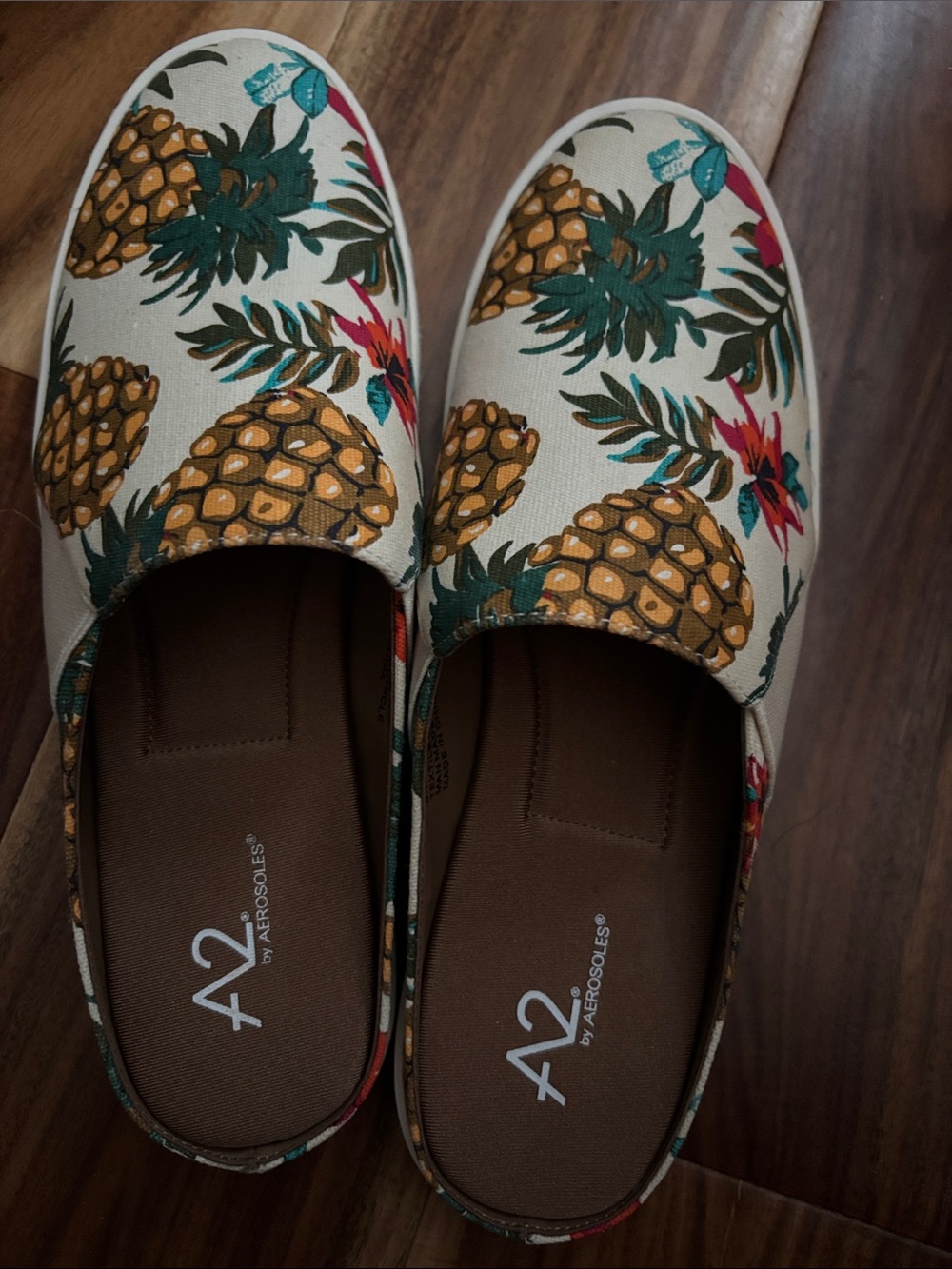 A2 By Aerosoles Tropical Pineapple Slip-Ons - Cream, Gold & Green